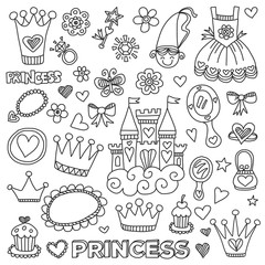 My little princess Hand drawn doodle elements © rudut2015