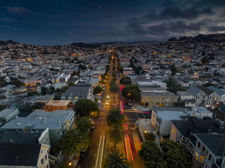 Night over suburban San Fransisco