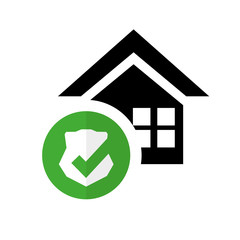 pictogram home security protection shield vector illustration eps 10
