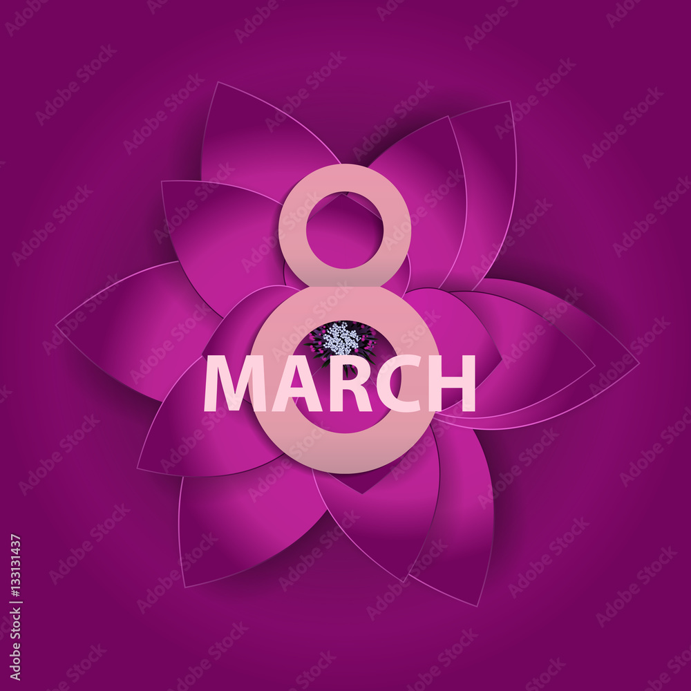 Wall mural poster international happy women s day 8 march floral greeting c