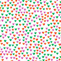 seamless pattern with small colorful hearts
