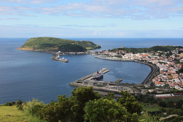 Blick auf Horta, Faial ist die fünftgrößte Insel der portugiesischen Inselgruppe der Azoren.