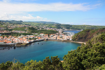 Blick auf Horta, Faial ist die fünftgrößte Insel der portugiesischen Inselgruppe der Azoren.