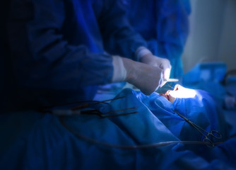 Operating of patient in modern hospital