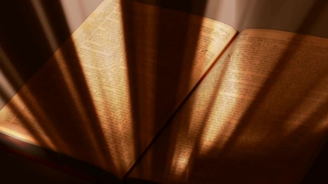 3D bible book openning with special light rays