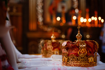 Fototapeta na wymiar Crown for Wedding in Orthodox church