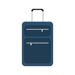 blue suitcase travel equipment vector illustration eps 10
