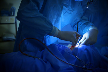 Operating of patient in modern hospital