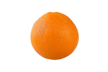 whole orange fruit with the peel isolated on white background