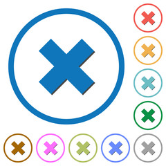 Fototapeta premium Cancel icons with shadows and outlines
