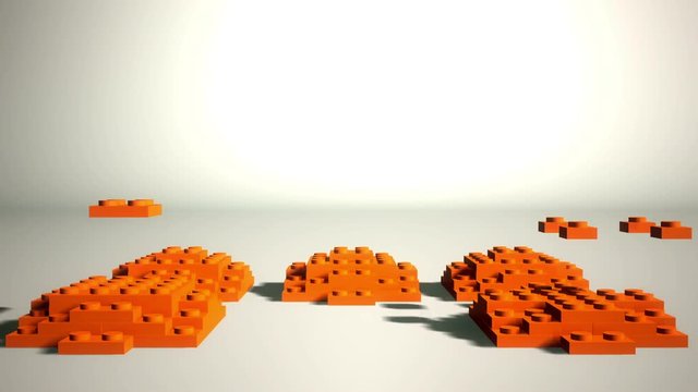 3D animation forming a blocks sphere.
