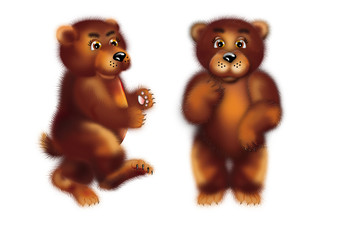 Fototapeta premium cute brown bear stay and go