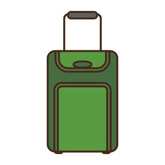 cartoon green suitcase travel equipment vector illustration eps 10