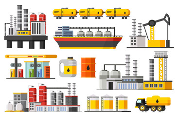 Fototapeta premium Oil Industry Elements Collection