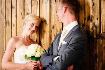 Young wedding couple