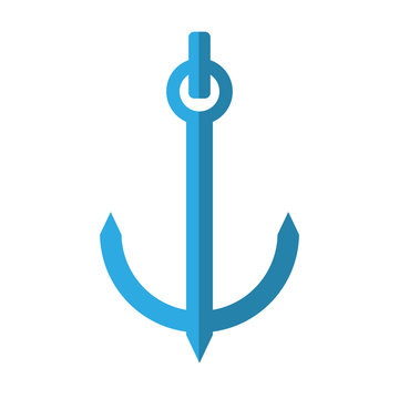 blue anchor nautical travel maritime shadow vector illustration eps 10