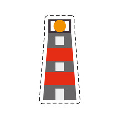 lighthouse building sea cut line vector illustration eps 10