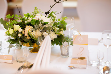 Beautiful wedding reception table decoration