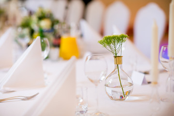 Beautiful wedding reception table decoration