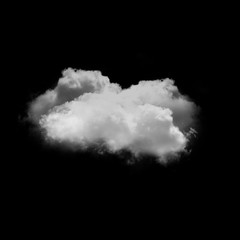 Cloud isolated over black background