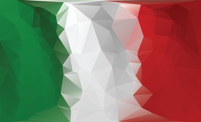 Italian flag. Polygonal colorful flag.