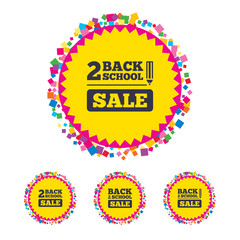 Back to school icons. Studies after the holidays.