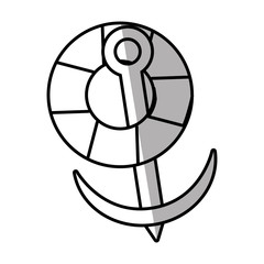 life buoy anchor nautical travel maritime line shadow vector illustration eps 10