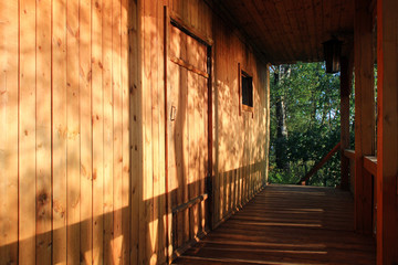 Veranda of the wooden village house