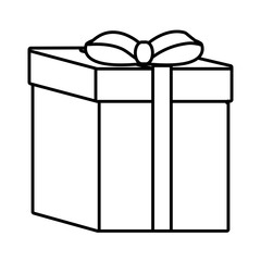 gift box ribbon event celebrate linear vector illustration eps 10