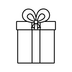 gift box ribbon cube decorative linear vector illustration eps 10