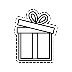 gift box ribbon event celebrate open cut line vector illustration eps 10
