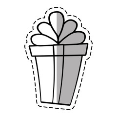 gift box ribbon valentine party celebration linea shadow vector illustration eps 10
