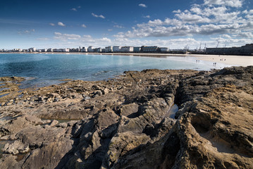 Incredible view from the National fort to the Saint-Malo's walls and city, France