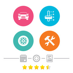 Fototapeta premium Transport icons. Tachometer and repair tool.
