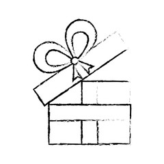 open gift box ribbon anniversary decorative sketch vector illustration eps 10