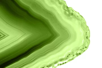 Crédence de cuisine en verre imprimé Cristaux Abstract background - green agate slice mineral macro (PANTONE 15-0343 greenery)