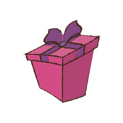 color gift box ribbon sketch vector illustration eps 10