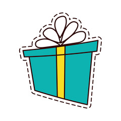 gift box ribbon parcel shopping color cut line vector illustration eps 10