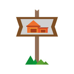 real estate cottage housing sign vector illustration eps 10