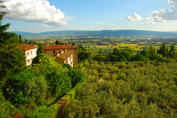 Naklejka premium View of picturesque Italian town Assisi