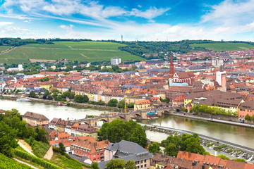 Obraz premium Panoramic aerial view of Wurzburg