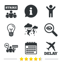 Strike icon. Storm weather and group of people.
