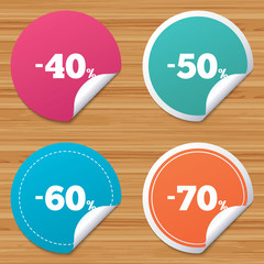 Sale discount icons. Special offer price signs.