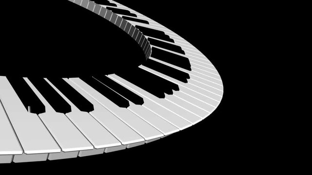 3D piano keyword scrolling with alpha channel