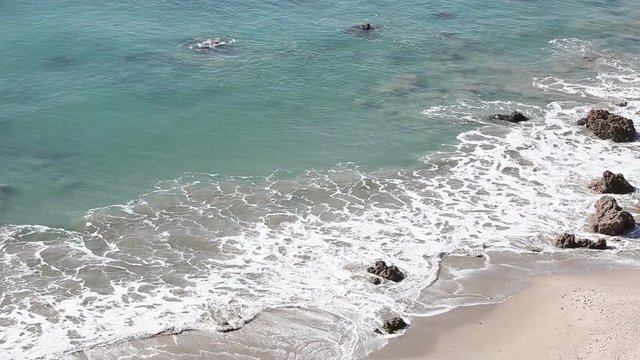 Beautiful rocky coastline El Matador beach California USA