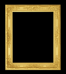 Antique frame isolated on black background