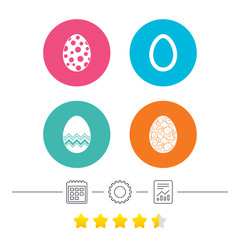 Fototapeta premium Easter eggs signs. Circles and floral patterns.