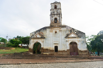 The Cathedral near the square in the colonial town of Trinidad in Cuba