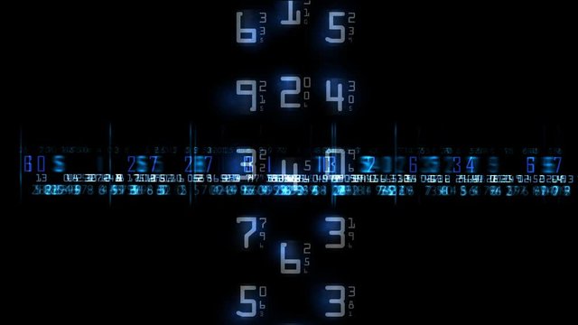 Blue random dynamic numbers and line shapes with alpha channel