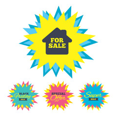 For sale sign icon. Real estate selling.